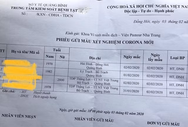 Cách ly 4 người Quảng Bình nghi nhiễm Cach ly 4 nguoi Quang Binh nghi nhiem
