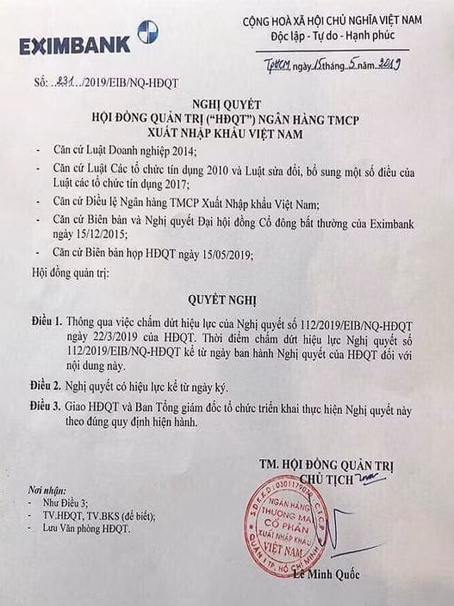 Điều gì đang diễn ra trong Hội đồng quản trị Eximbank rối như canh hẹ? - Hình 3 Dieu gi dang dien ra trong Hoi dong quan tri Eximbank roi nhu canh he?-Hinh-3
