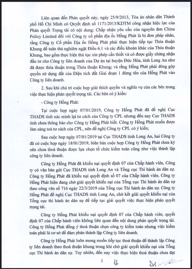 Tiếp vụ tranh chấp Dự án nghìn tỷ Long An: CPL mưu chiếm dự án, không tôn trọng pháp luật Việt Nam? - Hình 7 Tiep vu tranh chap Du an nghin ty Long An: CPL muu chiem du an, khong ton trong phap luat Viet Nam?-Hinh-7