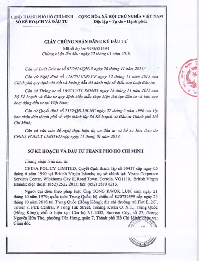 Vụ tranh chấp Dự án Khu dân cư cao cấp và Trường đua ngựa 500ha ở Long An: CPL đầu tư “chui”, chuyển tiền “lậu” vào Việt Nam? Vu tranh chap Du an Khu dan cu cao cap va Truong dua ngua 500ha o Long An: CPL dau tu “chui”, chuyen tien “lau” vao Viet Nam?