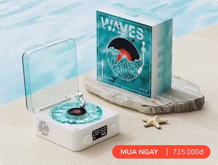 Loa hiệu ứng sóng nước lấy cảm hứng từ mâm đĩa vinyl, mang lại cảm giác thư giãn.