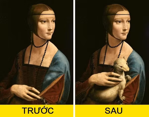 Bức tranh Lady with a Ermine của Leonardo da Vinci ban đầu không có con chồn nhỏ như hiện tại. Nguyên bản, người nghệ sĩ đã vẽ một bức chân dung không có con chồn và 2 bức họa khác trước khi bức tranh hoàn thiện ra đời.