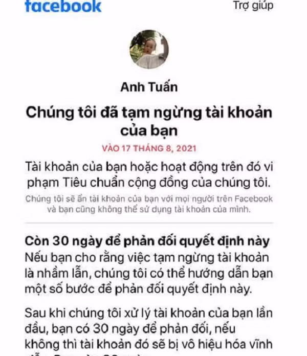 Một số ít may mắn hơn chỉ bị khóa tính năng nhắn tin, đăng bài, bình luận trong vòng 3-7 ngày thay vì 30 ngày, và chỉ là khóa tạm thời, thay vì có thể bị khóa vĩnh viễn.