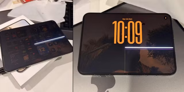 iPhone Duo gặp lỗi khiến màn hình bị nứt ở vị trí giống nhau.