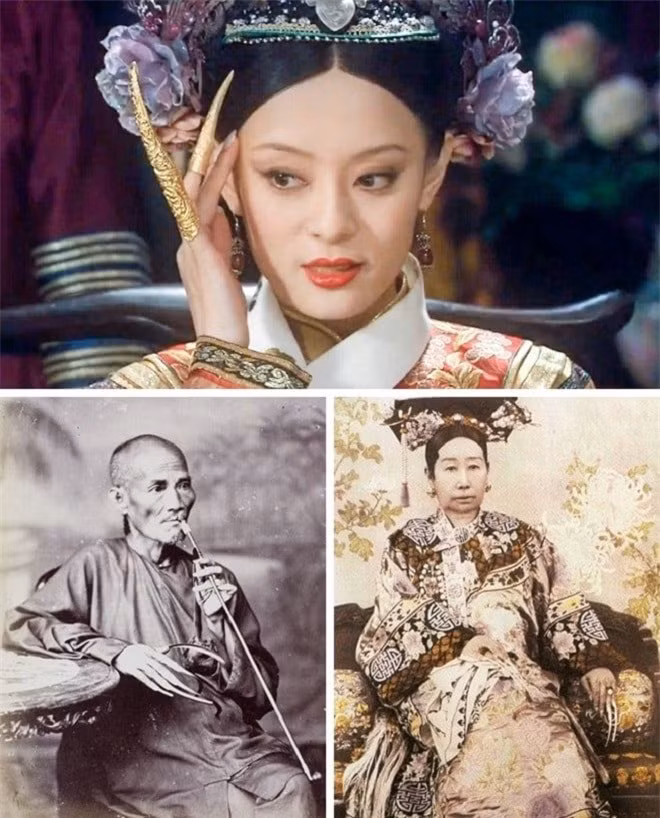 9. Nuôi móng tay dài: Móng tay dài tượng trưng cho sự giàu có, quyền lực, và hưởng thụ của giai cấp thống trị trong xã hội Trung Hoa thời phong kiến. Nếu không thích để móng tay dài, người ta có thể đeo những chiếc móng bằng vàng để thay thế. 