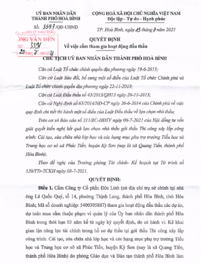Vì sao công ty cổ phần Đức Linh bị cấm thầu 3 năm? - Hình 2 Vi sao cong ty co phan Duc Linh bi cam thau 3 nam?-Hinh-2
