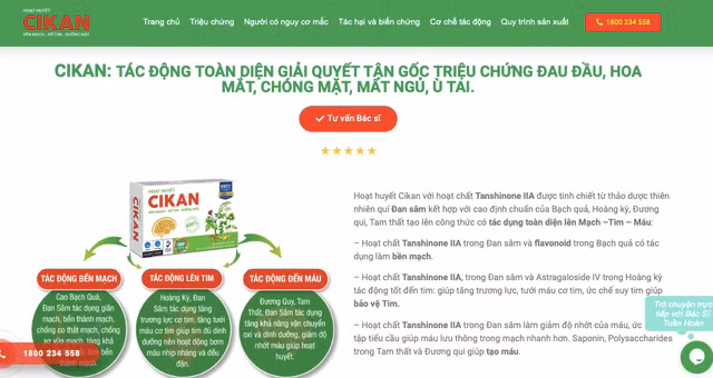 Hoạt huyết CIKAN lừa dối người tiêu dùng, vi phạm quy định về quảng cáo - Hình 2 Hoat huyet CIKAN lua doi nguoi tieu dung, vi pham quy dinh ve quang cao-Hinh-2