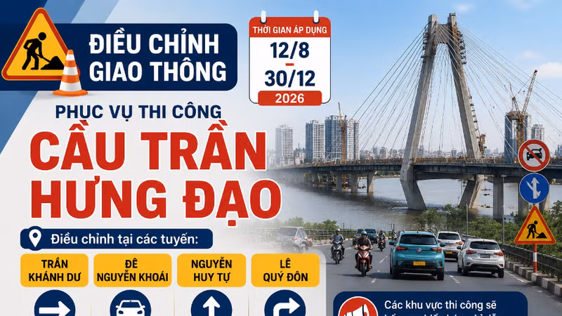 [INFOGRAPHIC] Điều chỉnh giao thông phục vụ thi công cầu Trần Hưng Đạo