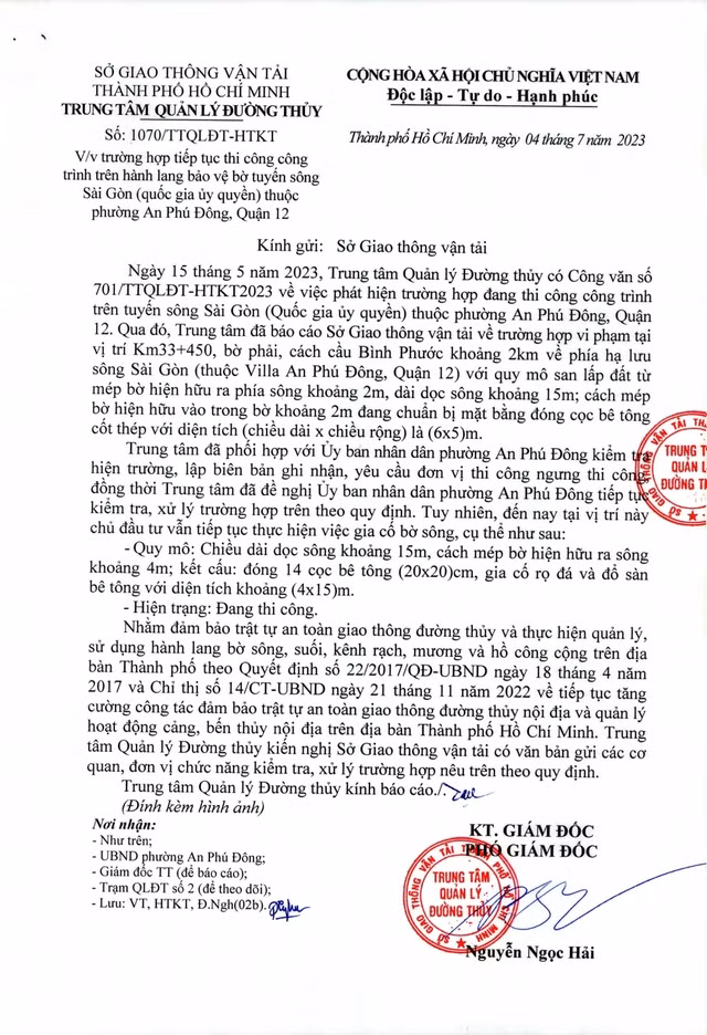 Thêm một công trình thi công trên hành lang bảo vệ sông Sài Gòn - Hình 3 Them mot cong trinh thi cong tren hanh lang bao ve song Sai Gon-Hinh-3