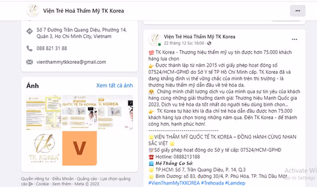 Viện thẩm mỹ Quốc tế TK Korea cung cấp loạt dịch vụ trái phép - Hình 2 Vien tham my Quoc te TK Korea cung cap loat dich vu trai phep-Hinh-2
