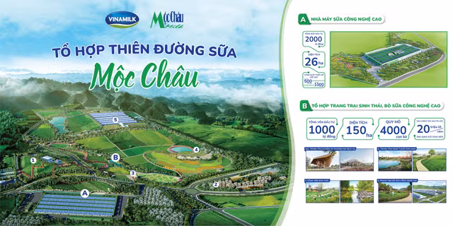 Khám phá tổ hợp Thiên đường sữa Vinamilk và Mộc Châu Milk vừa khởi công Kham pha to hop Thien duong sua Vinamilk va Moc Chau Milk vua khoi cong